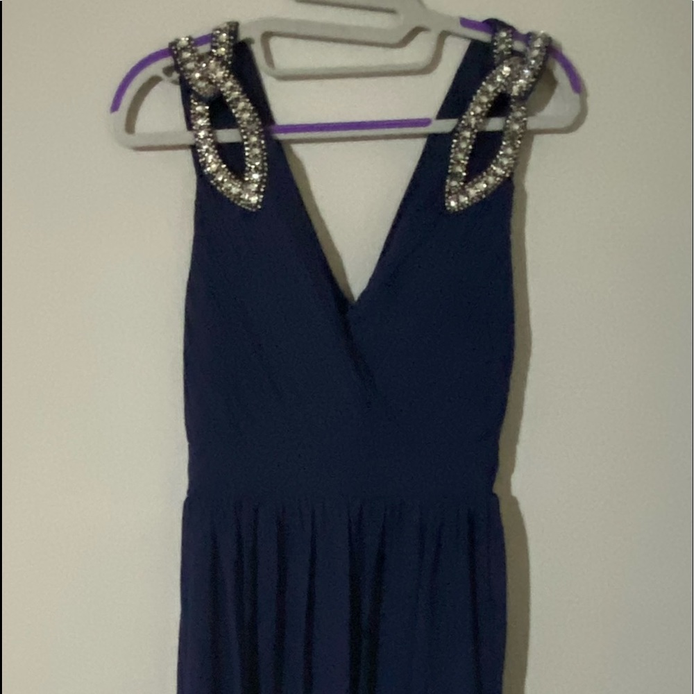 TFNC Navy Maxi w/ Shoulder Embellishments/ Size: UK 8 / US 4